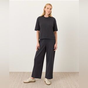 PACT Organic Airplane Arrivals Set, NWOT, Charcoal Grey, Size L Pants & Top